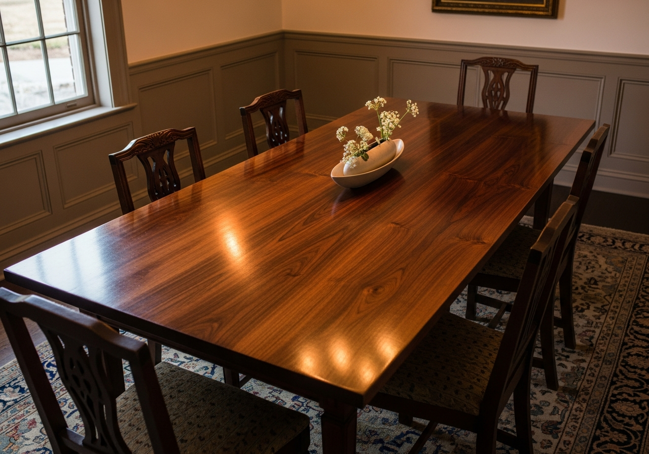 After dining table restoration